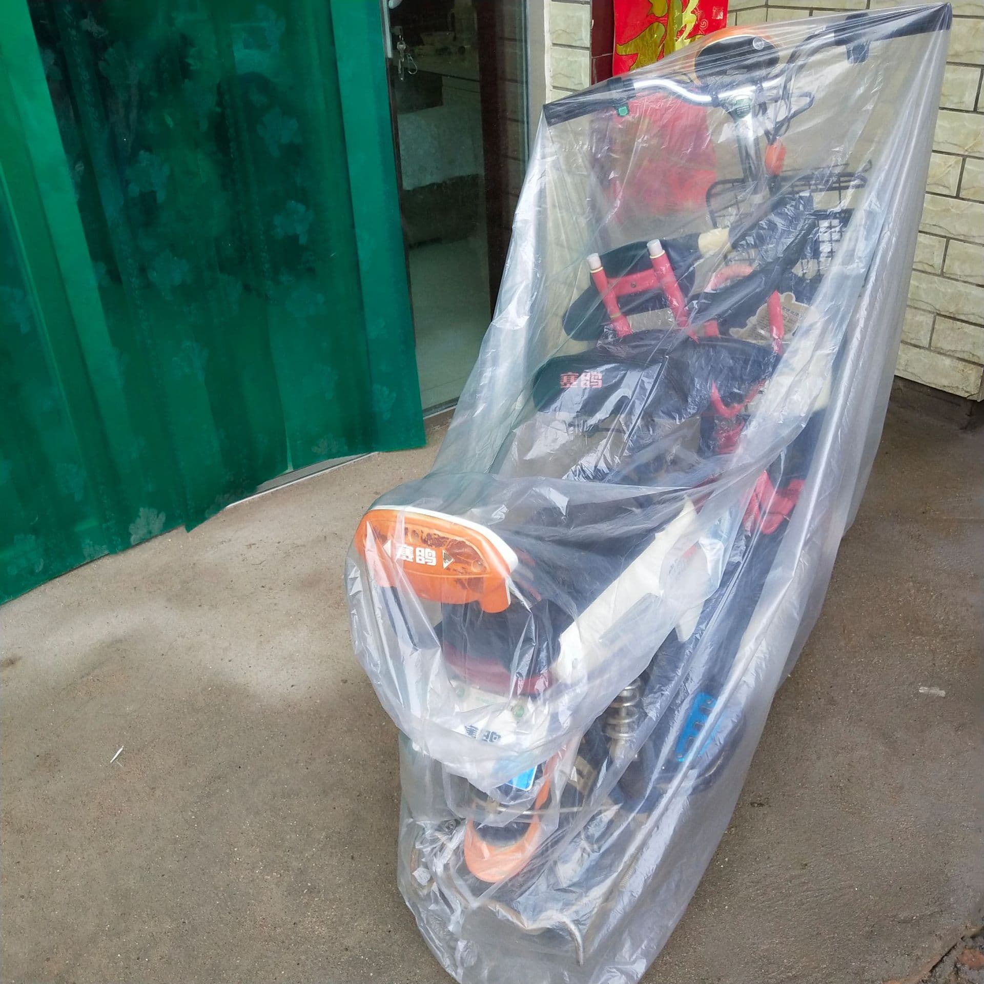 バイクカバー 原付 全天候型防水透明原付カバー 