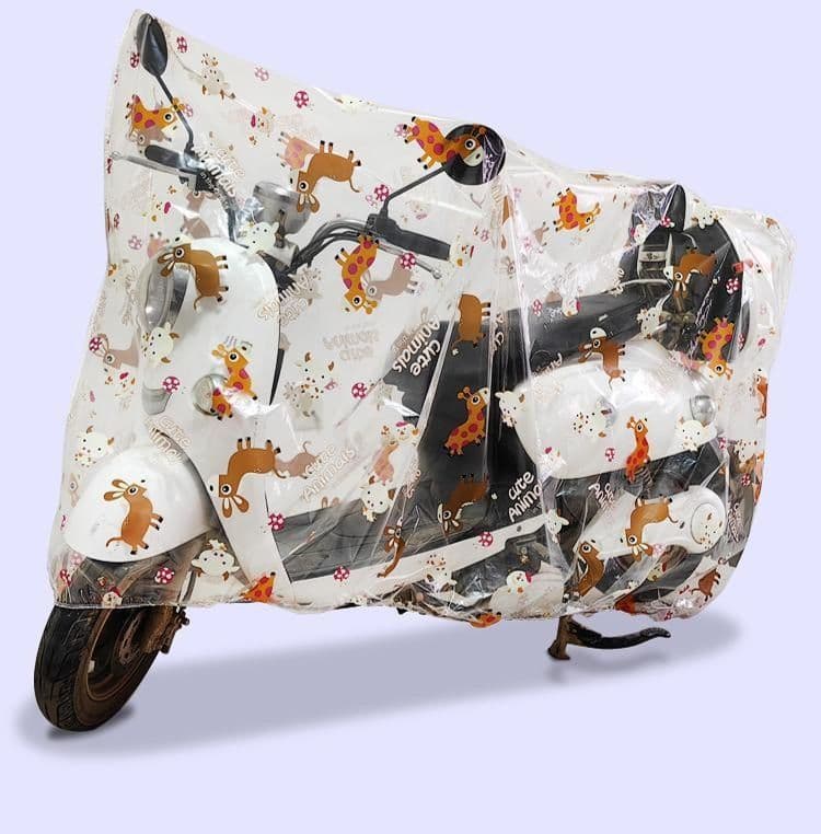 バイクカバー 原付 かわいい柄の透明原付バイクカバー