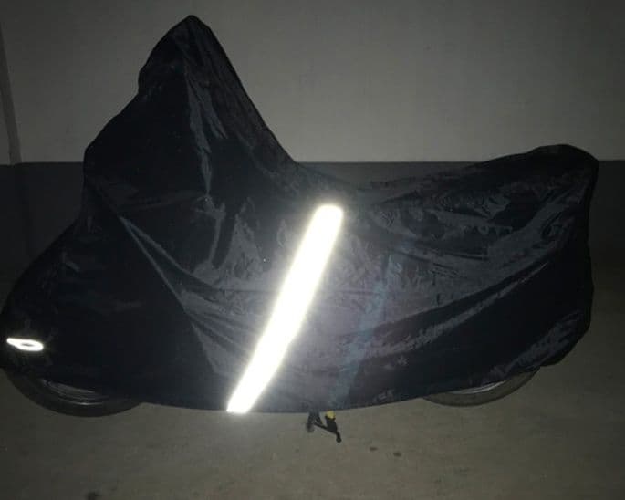 バイクカバー 原付 反射ライン付き厚手原付バイクカバー