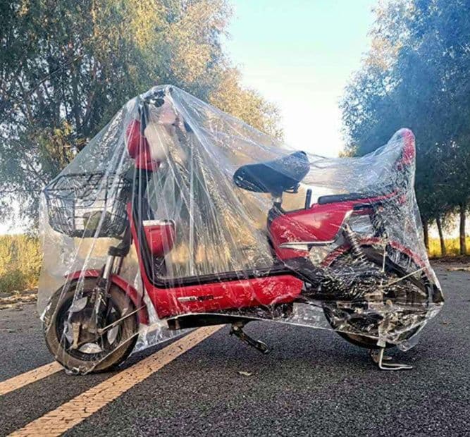 バイクカバー 原付 全天候型防水透明原付カバー 