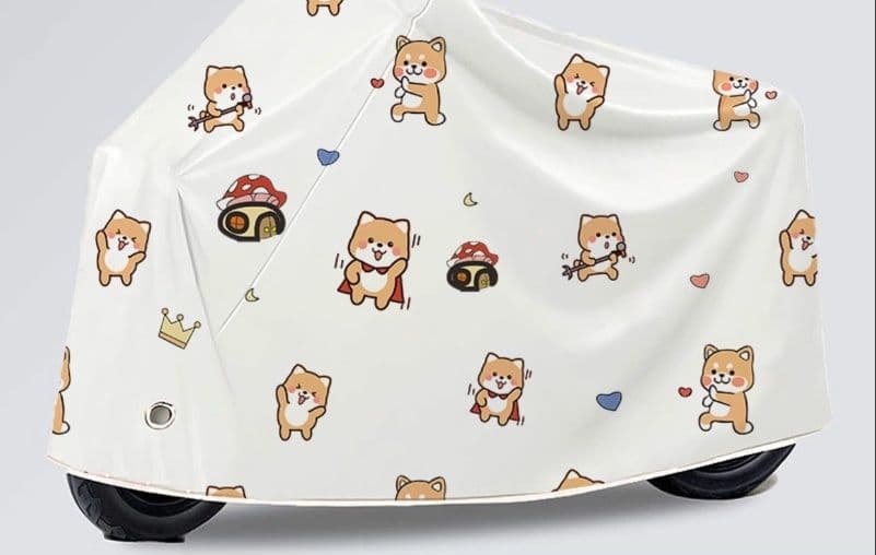 バイクカバー 原付 かわいいシバイヌ柄原付きバイクカバー