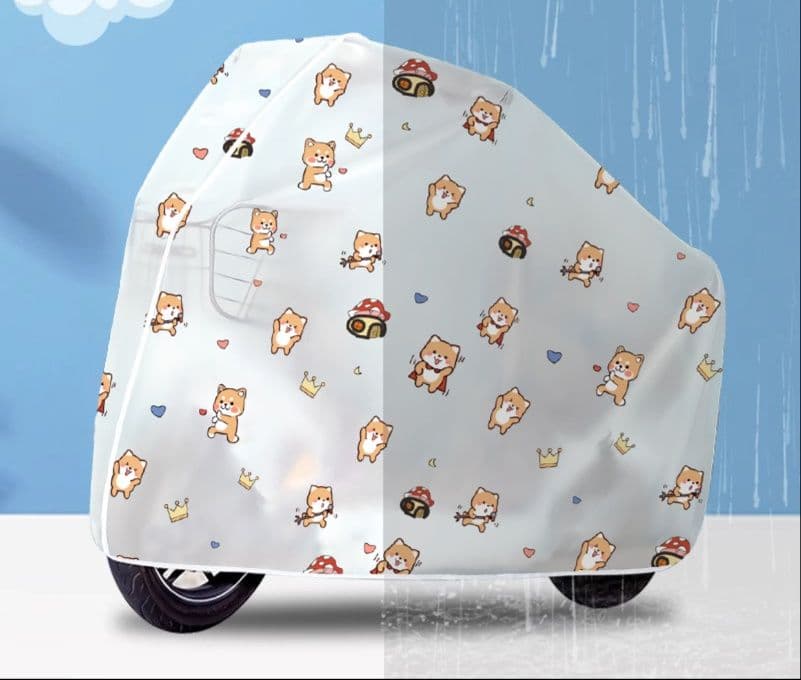 バイクカバー 原付 かわいいシバイヌ柄原付きバイクカバー