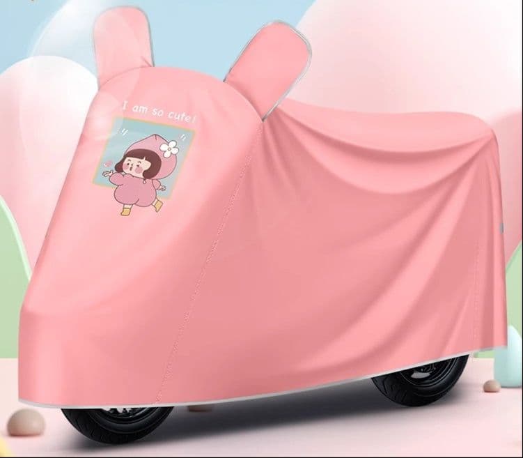 バイクカバー 中型 うさぎ耳付き 多機能バイクカバー