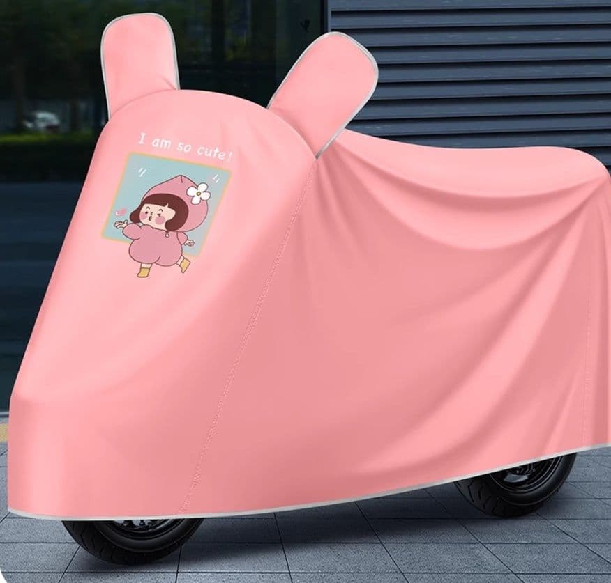 バイクカバー 中型 うさぎ耳付き 多機能バイクカバー
