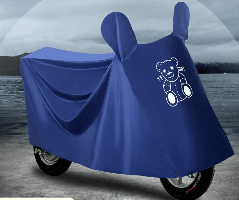 バイクカバー 可愛い熊柄付き厚手防水防塵中型バイクカバー