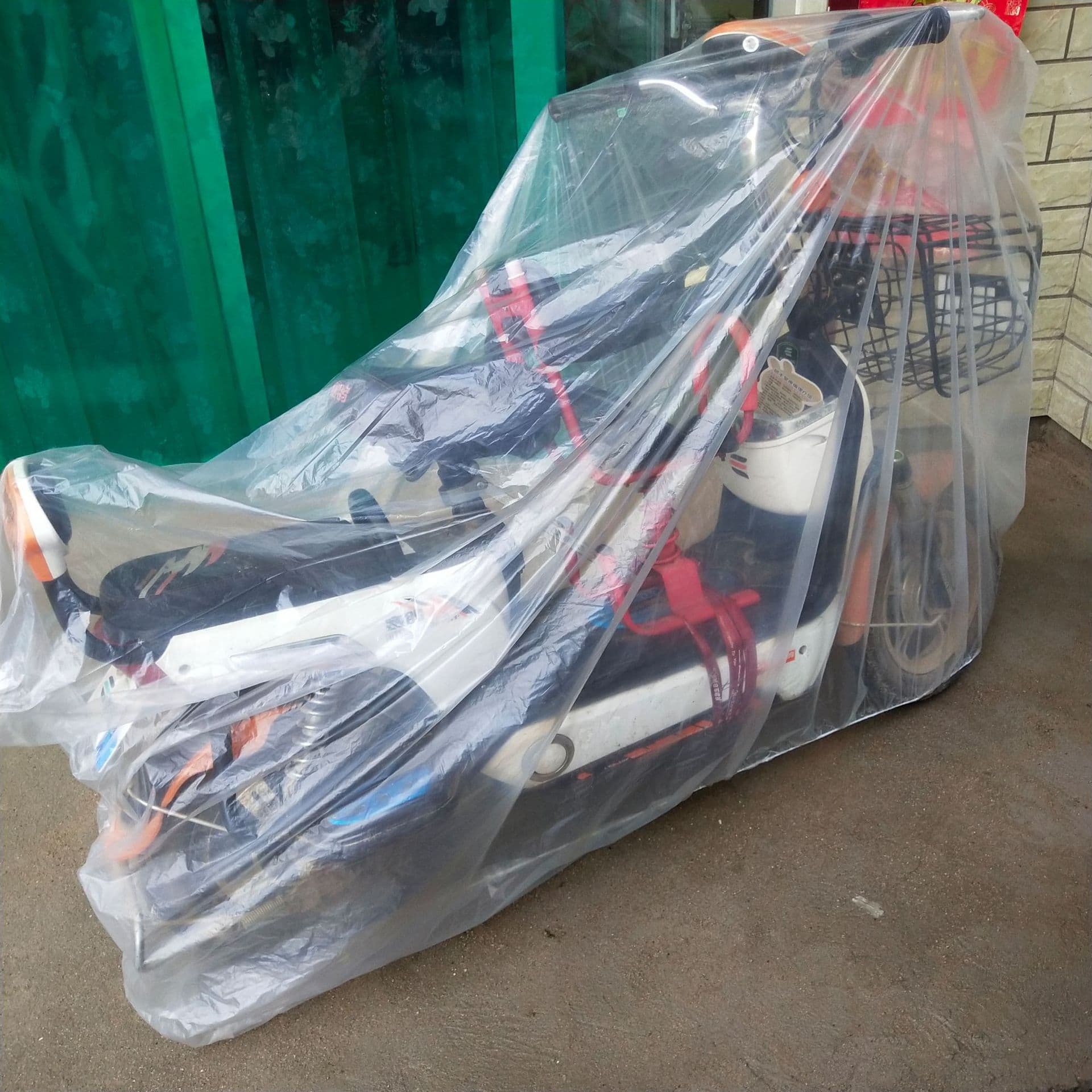 バイクカバー 原付 全天候型防水透明原付カバー 