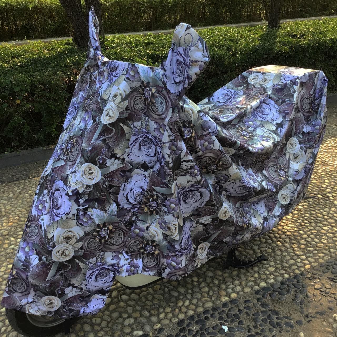 華やか薔薇柄原付用バイクカバー
