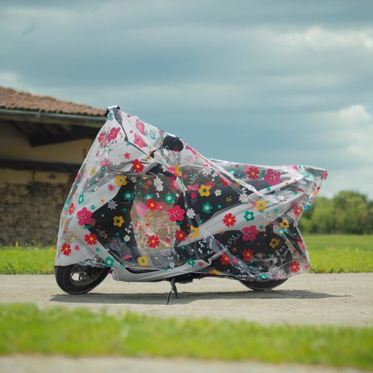 バイクカバー 原付 透明全天候型原付保護シート