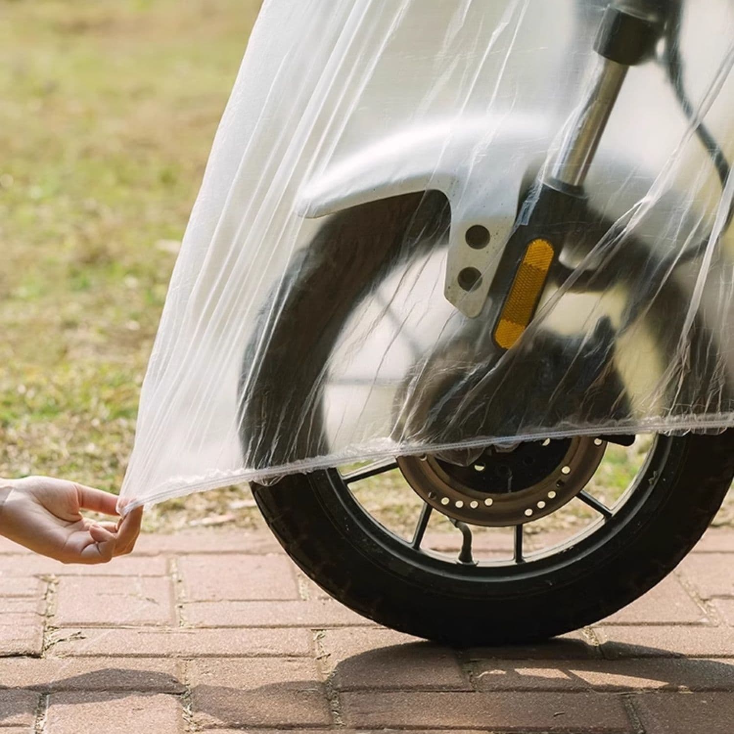 バイクカバー 透明防水フィットカバー中型
