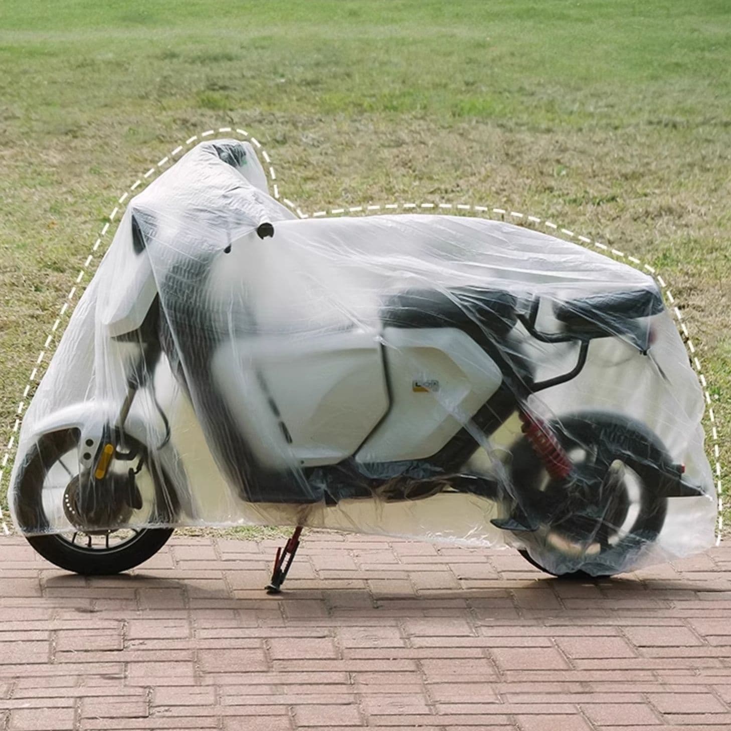 バイクカバー 透明防水フィットカバー中型